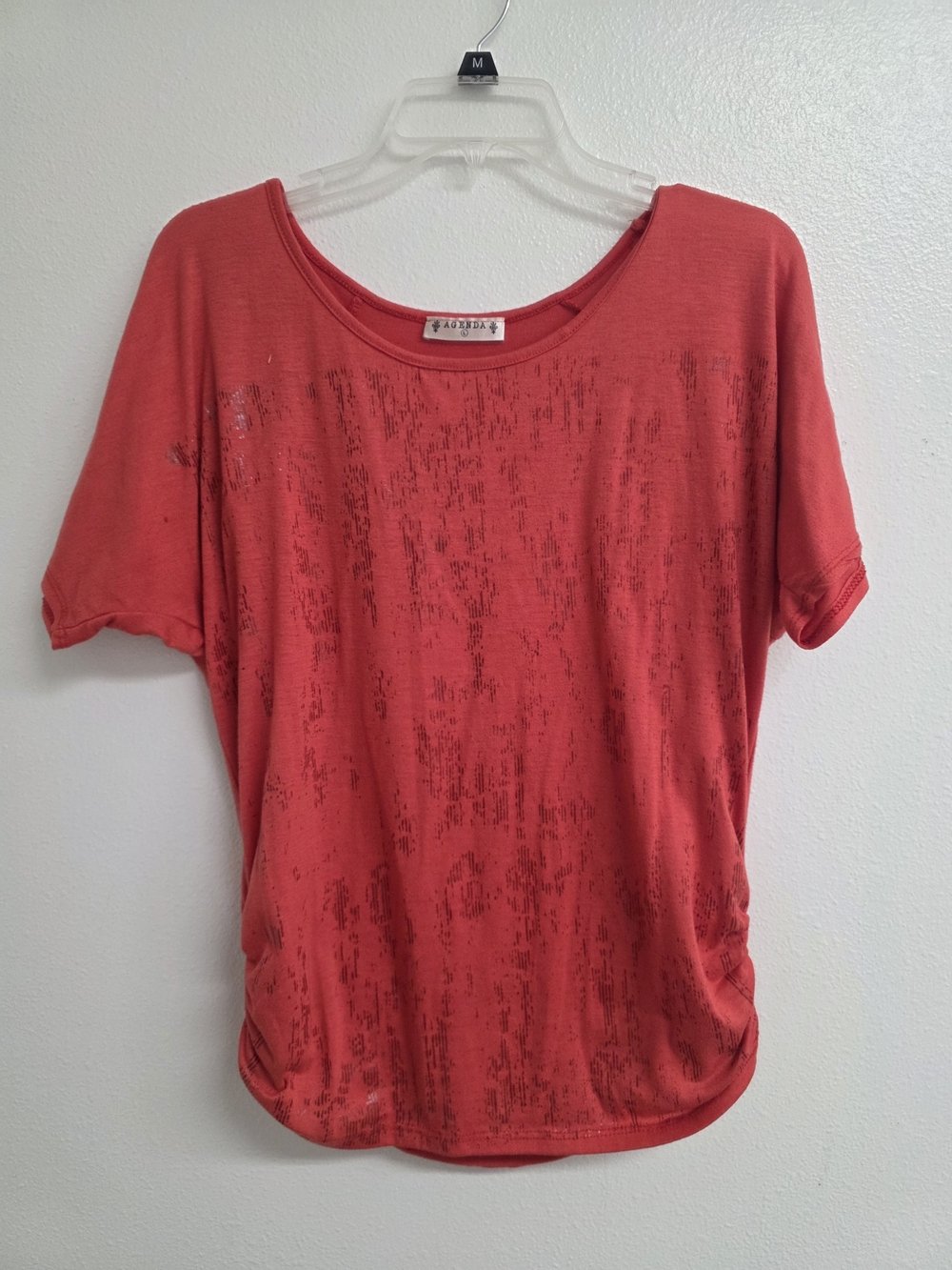 Agenda Coral Short Sleeve Scoop-Neck Top (0390)